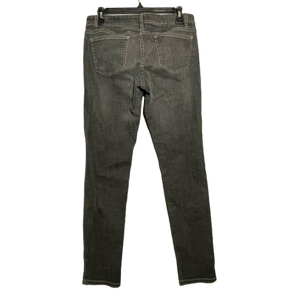 Eileen Fisher Jeans Skinny Women Size 8 Gray Charcoal Faded Stretch Retro Biker - Picture 2 of 9